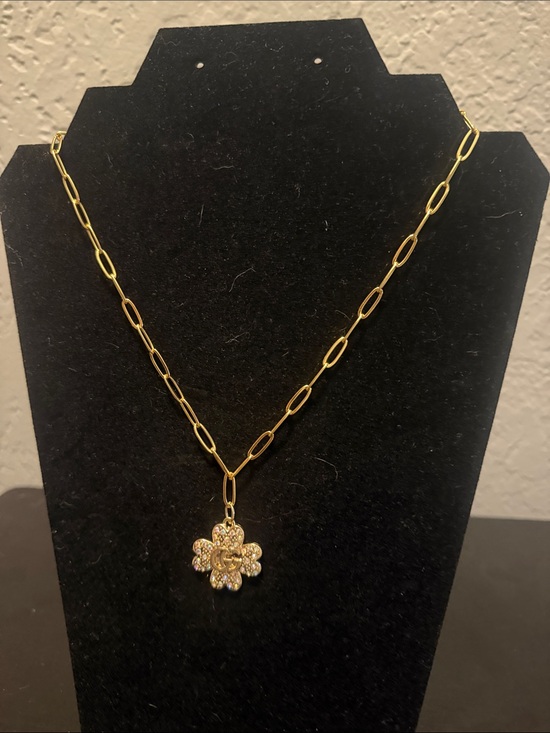 None Jewelry - Inspired Gold Crystal Clover Pendant Necklace - Women Jewelry